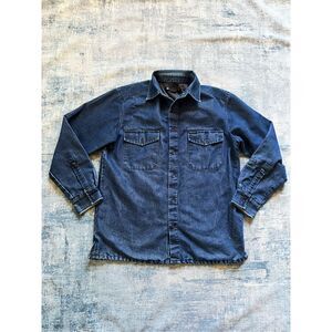 Reaction by Kenneth Cole Shiney Dark Blue Lightweight Trucker Jacket Men's Small